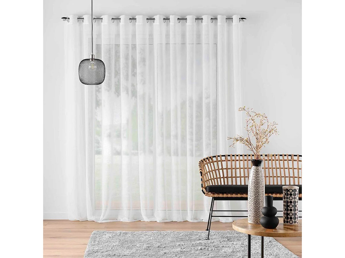 Rideau Voilage à Œillets "Carlin" 400x240cm Naturel