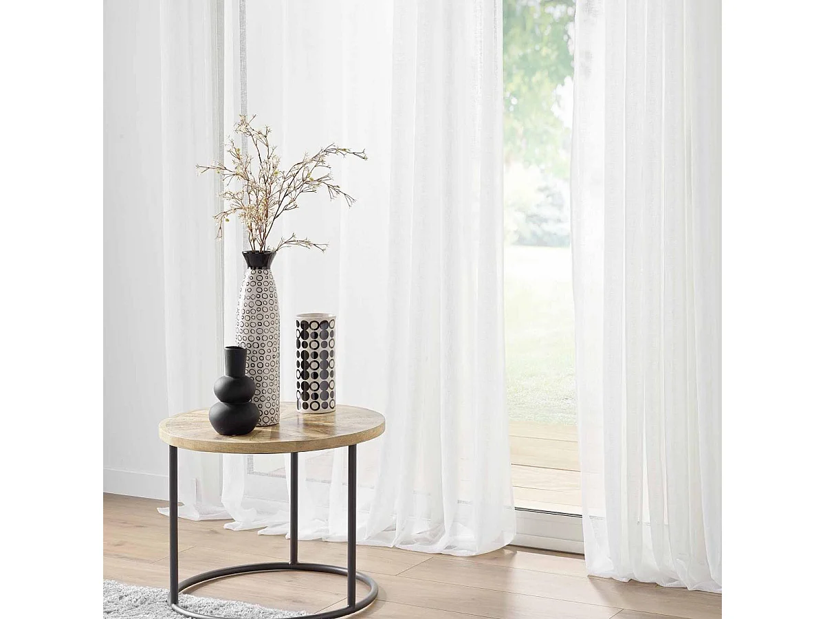 Rideau Voilage à Œillets "Carlin" 400x240cm Naturel