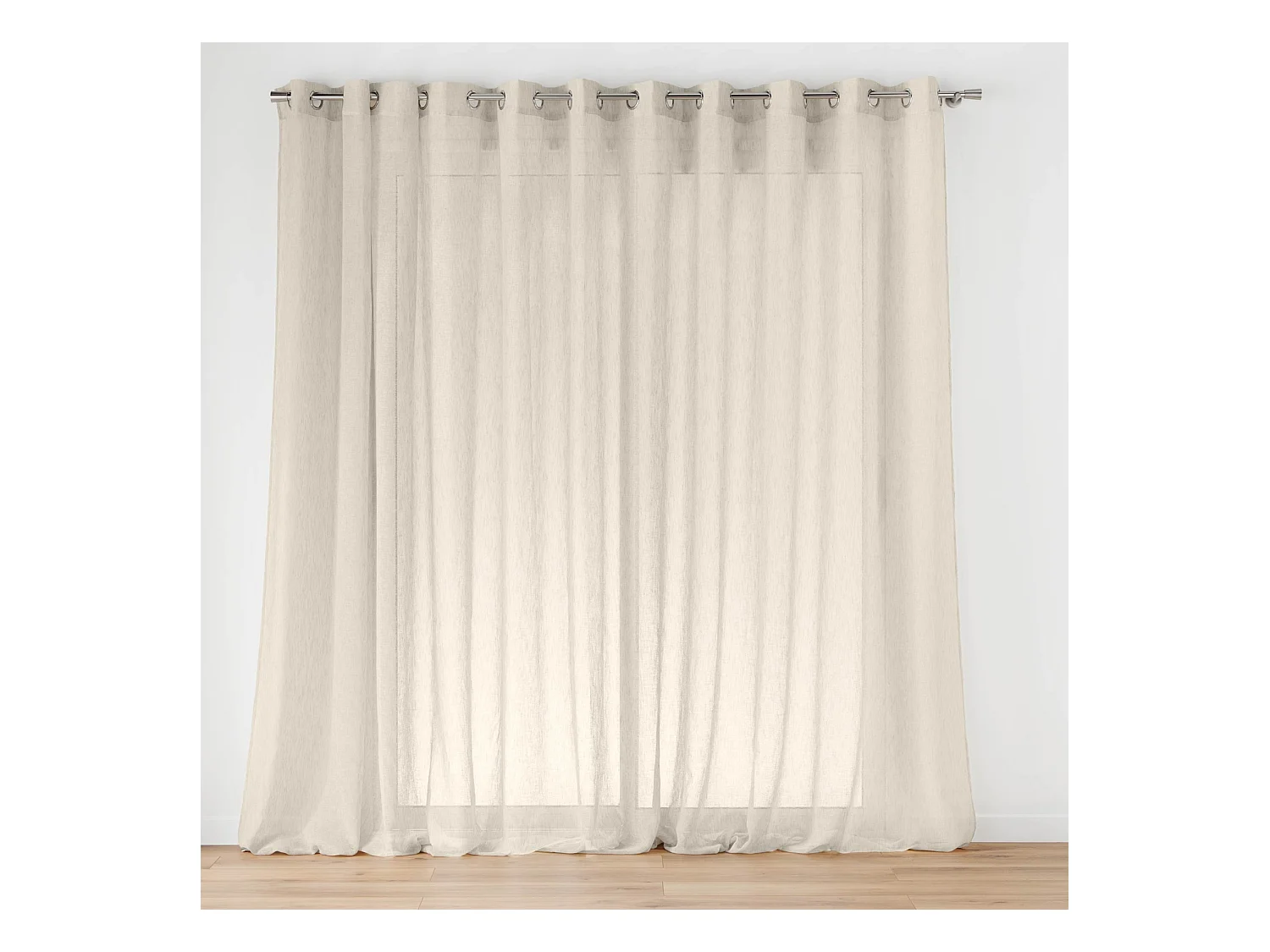 Visillo de gran anchura con efecto lino tejido