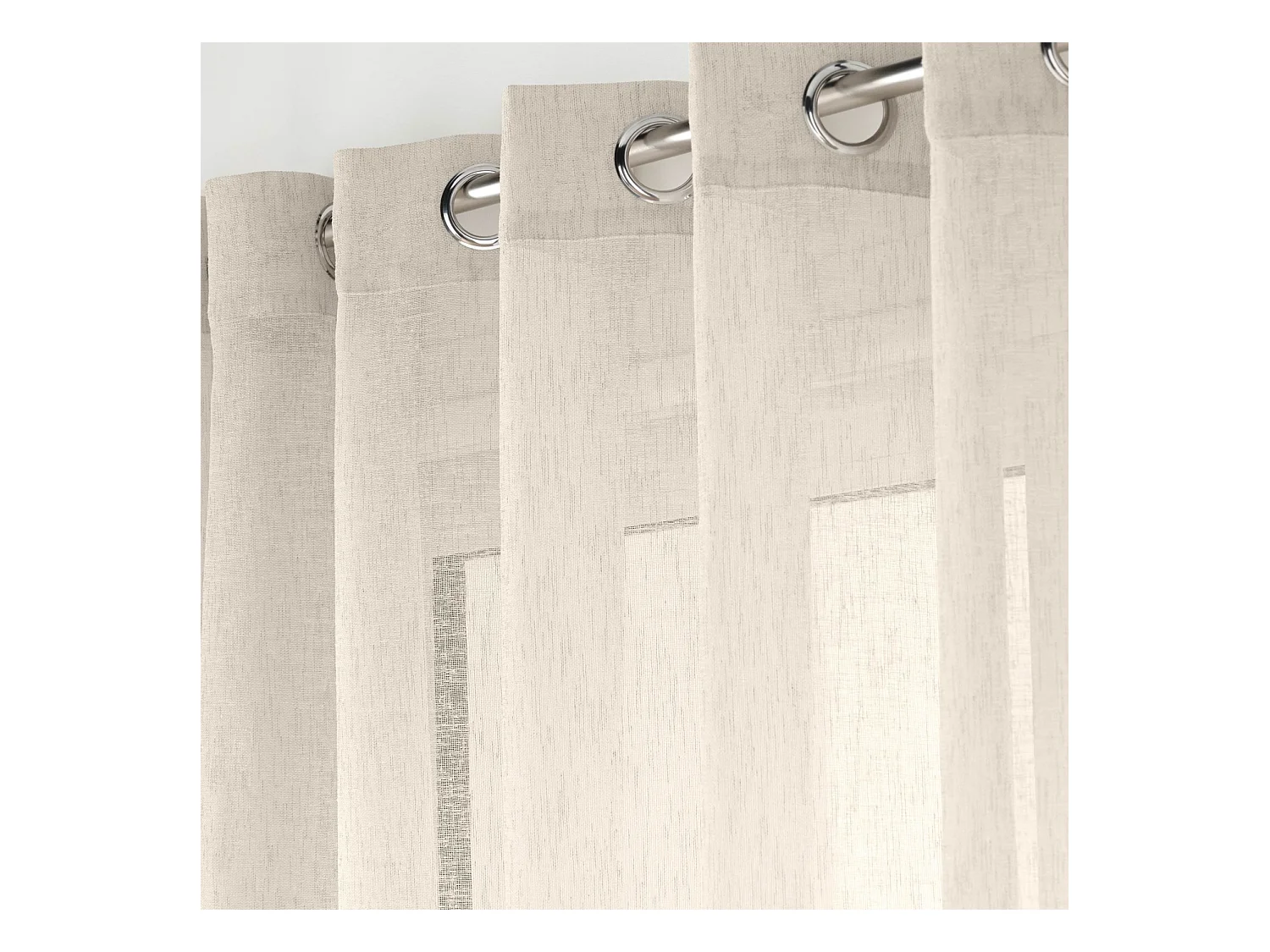 Visillo de gran anchura con efecto lino tejido