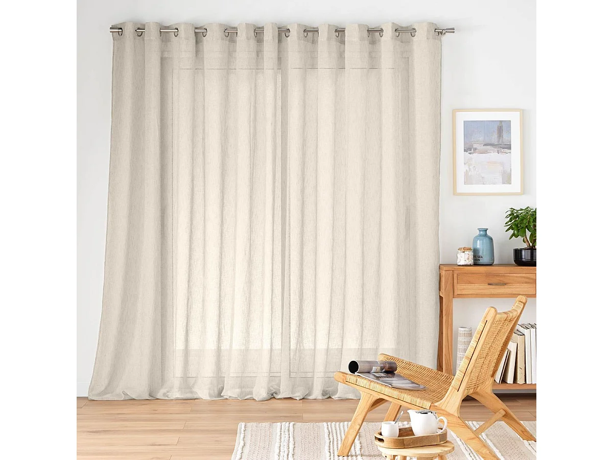 Rideau Voilage à Œillets "Carlin" 400x240cm Lin
