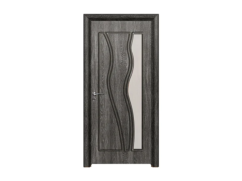 Porta da interno con vetro grigio scuro 80x206 (telaio 10-14cm) PIE20