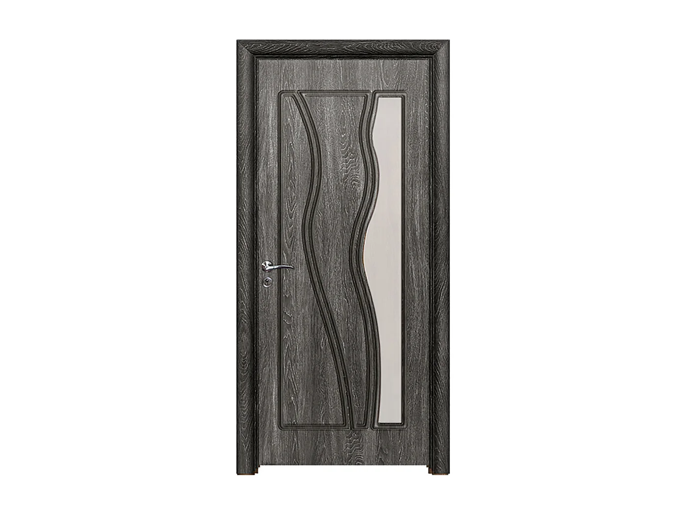 Porta da interno con vetro grigio scuro 80x206 (telaio 10-14cm) PIE20