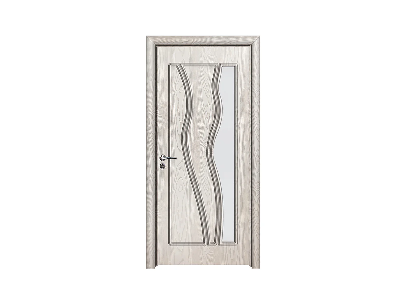 Porta da interno con vetro bianco effetto legno 80x206 (telaio 10-14cm) PIE20