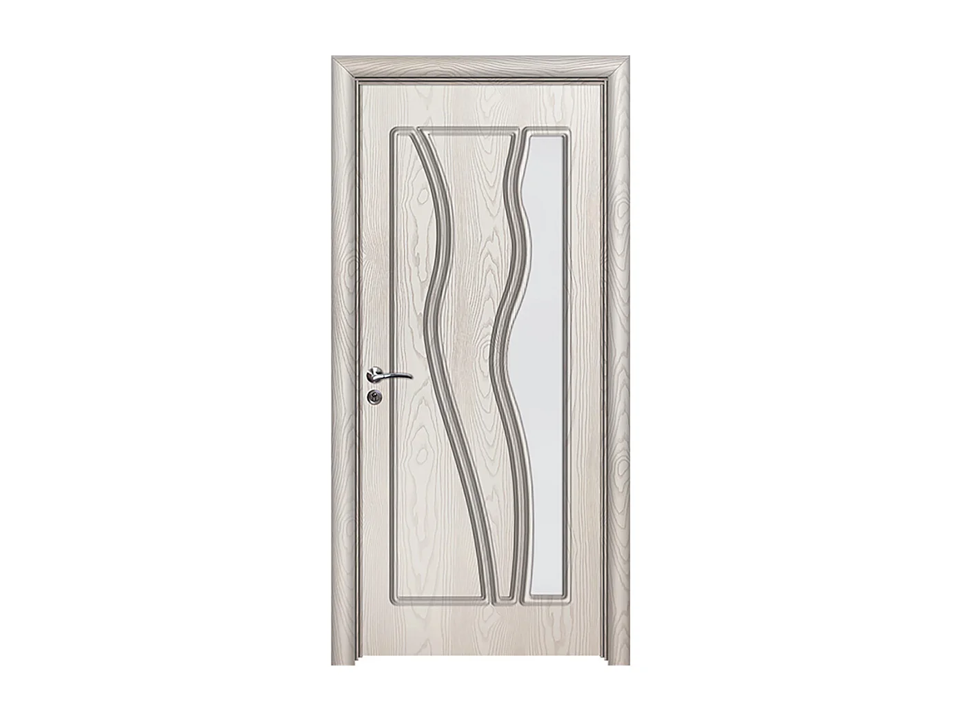 Porta da interno con vetro bianco effetto legno 80x206 (telaio 10-14cm) PIE20