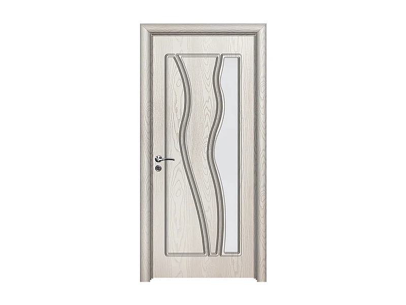 Porta da interno con vetro bianco effetto legno 80x206 (telaio 10-14cm) PIE20