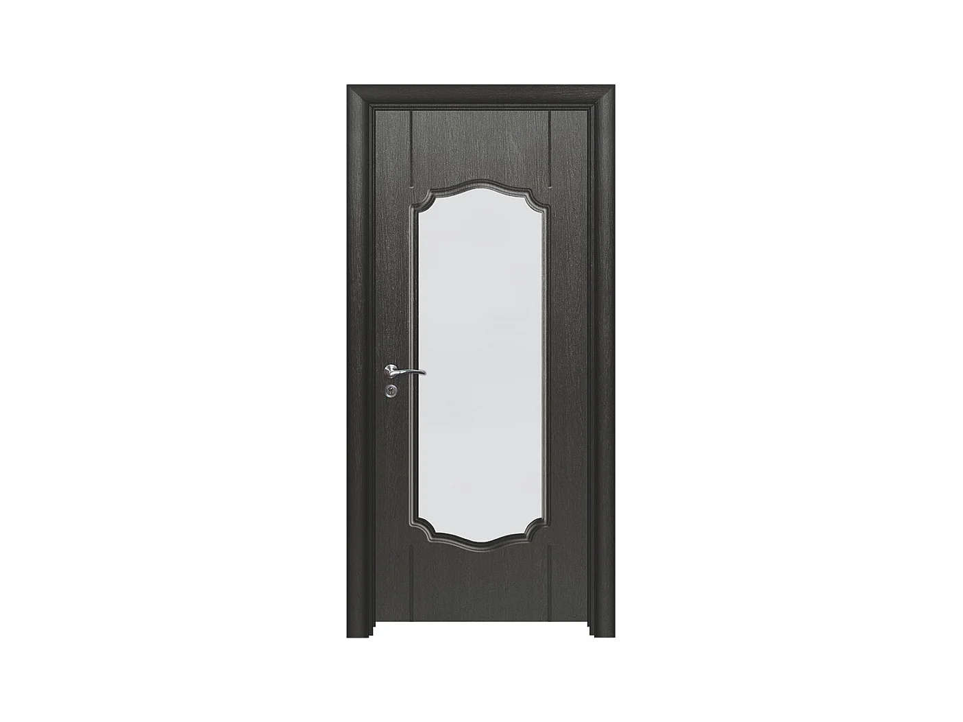 Porta da interno vetrata nera 70x197 (telaio 10-14cm) PIE2