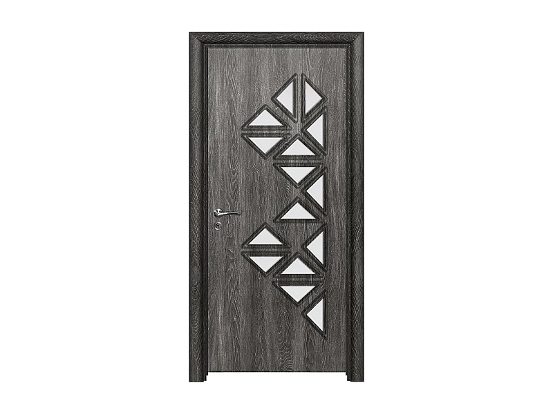Porta da interno con vetro grigio scuro 80x197 (telaio 10-14cm) PIE24