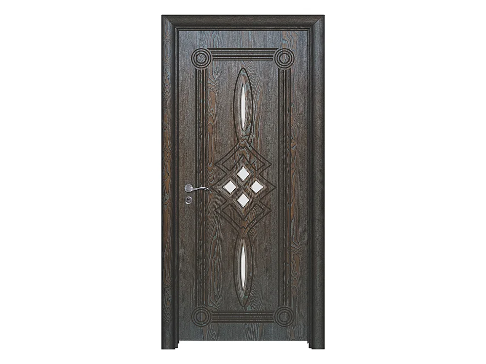 Porta da interno con vetro marrone 80x197 (telaio 10-14cm) PIE16