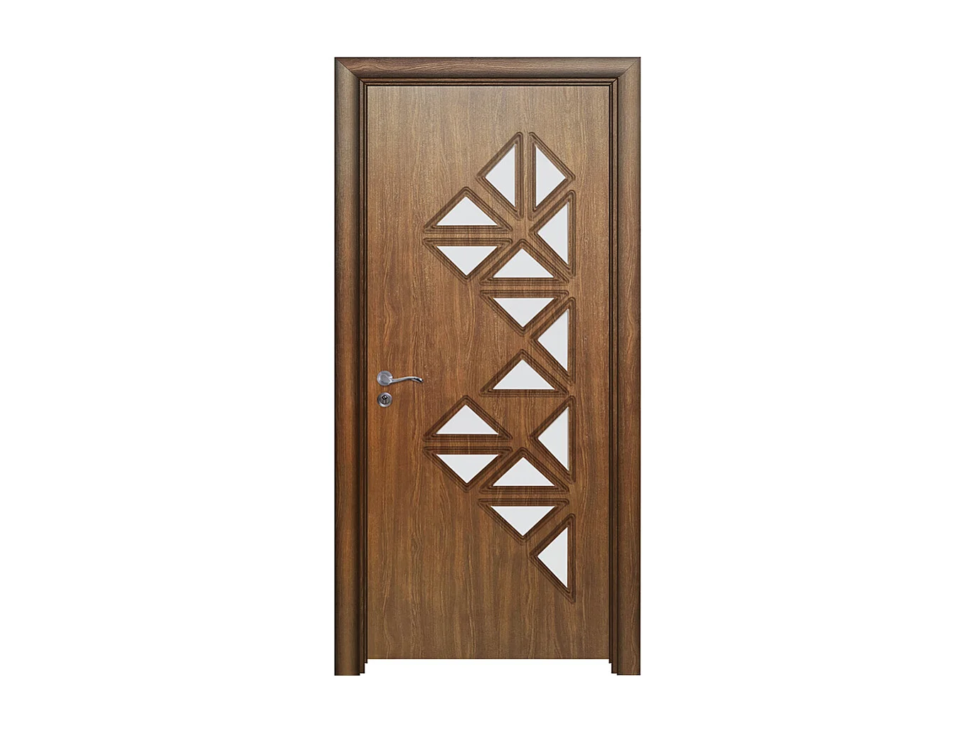 Porta da interno con vetro noce 80x197 (telaio 10-14cm) PIE24