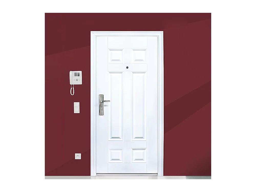 Porta blindata d'ingresso moderna apertura interna sinistra P7 90x197 bianco