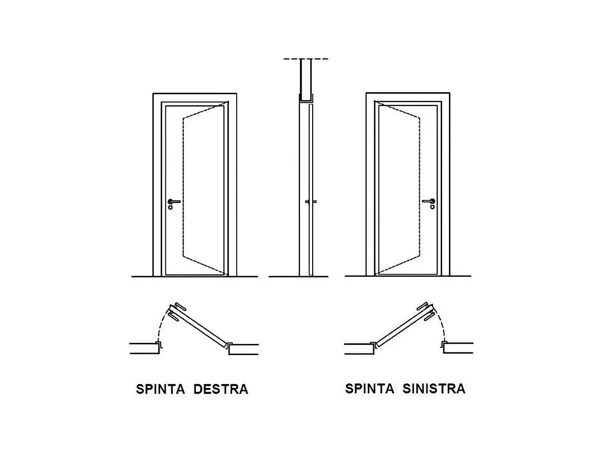 Porta blindata d'ingresso moderna apertura interna sinistra P7 90x197 bianco