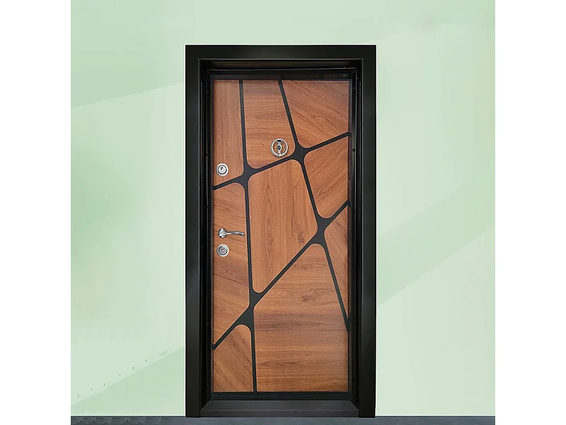 Porta blindata d’ingresso rovere e marrone PL42