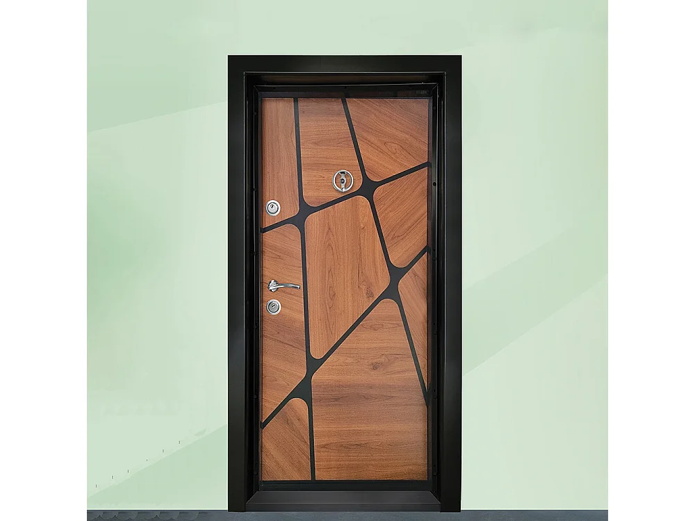 Porta blindata d’ingresso rovere e marrone PL42