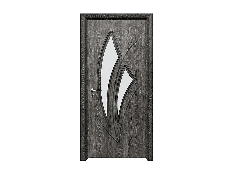 Porta da interno con vetro grigio scuro 80x206 (telaio 10-14cm) PIE22