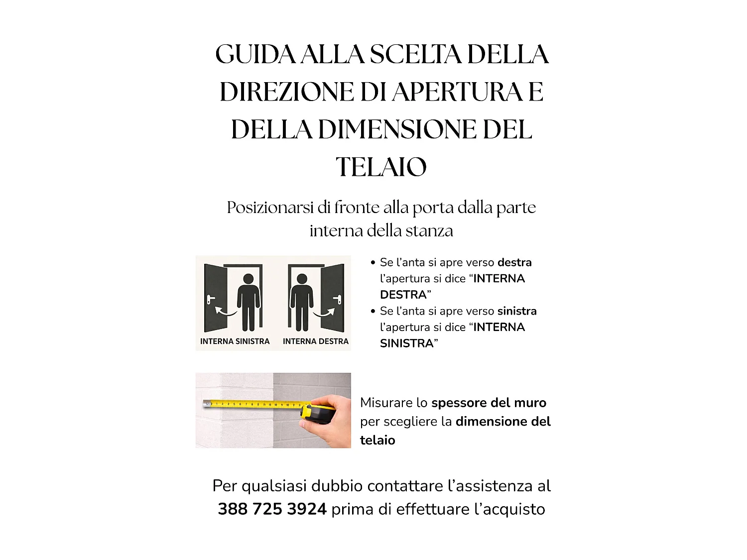 Porta da interno con vetro bianco 80x206 (telaio 10-14cm) PIE20