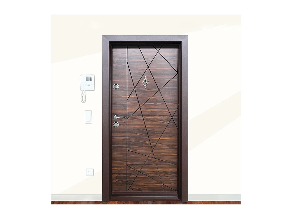 Porta blindata d’ingresso marrone PL43