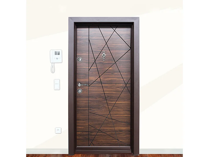 Porta blindata d’ingresso marrone PL43