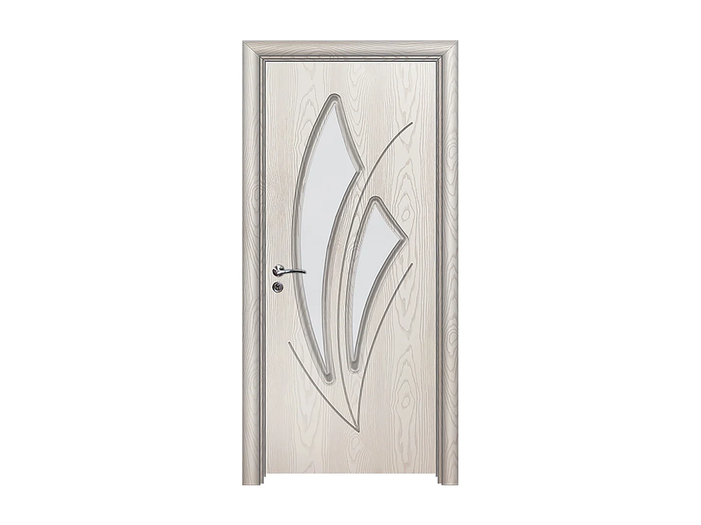 Porta da interno con vetro bianco effetto legno 80x206 (telaio 10-14cm) PIE22