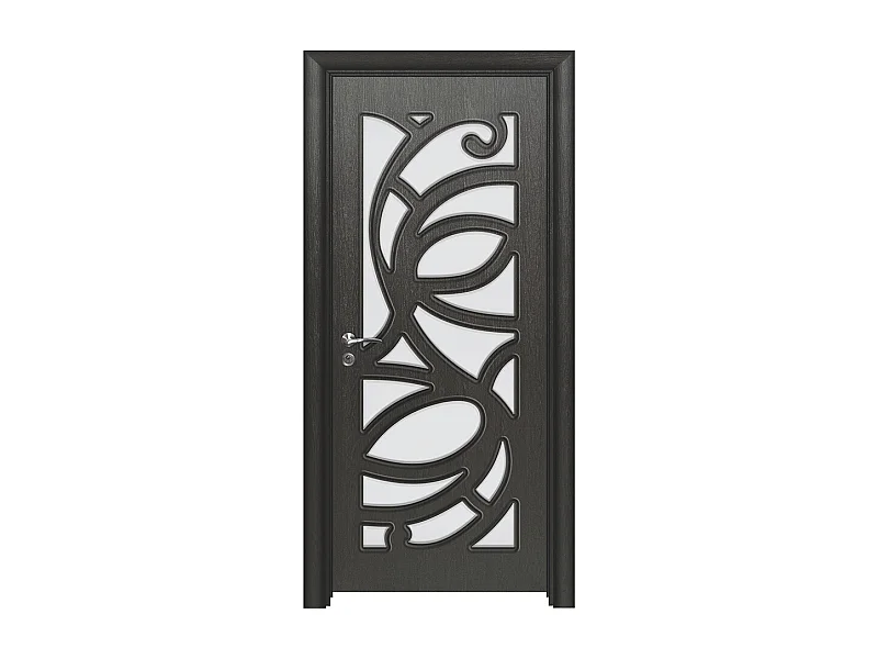 Porta da interno con vetro nera 70x197 (telaio 10-14cm) PIE10