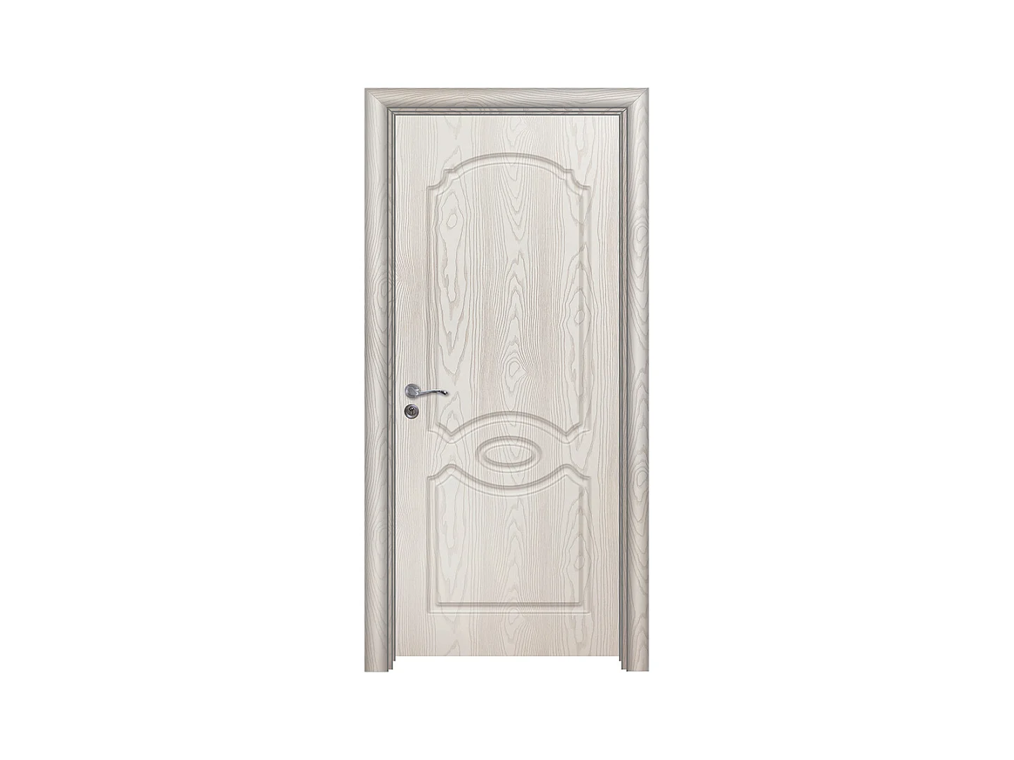 Porta da interno battente bianca effetto legno 80x206 (telaio 10-14cm) PIE5