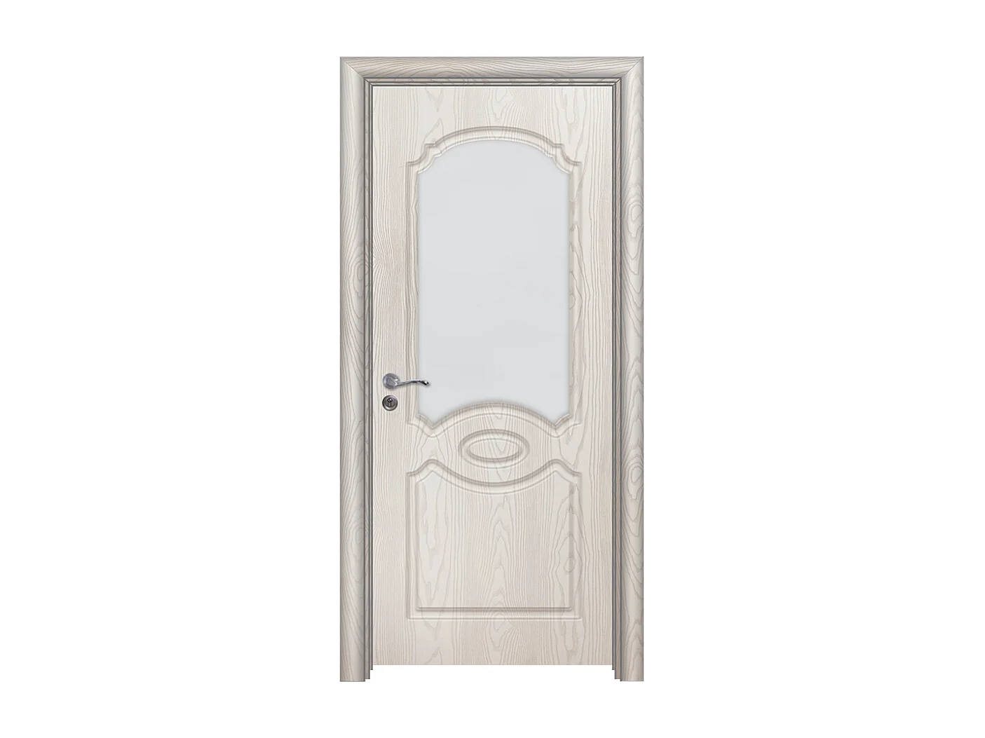 Porta da interno con vetro bianca effetto legno 80x206 (telaio 10-14cm) PIE4