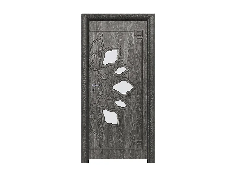 Porta da interno con vetro grigio scuro 80x197 (telaio 10-14cm) PIE18