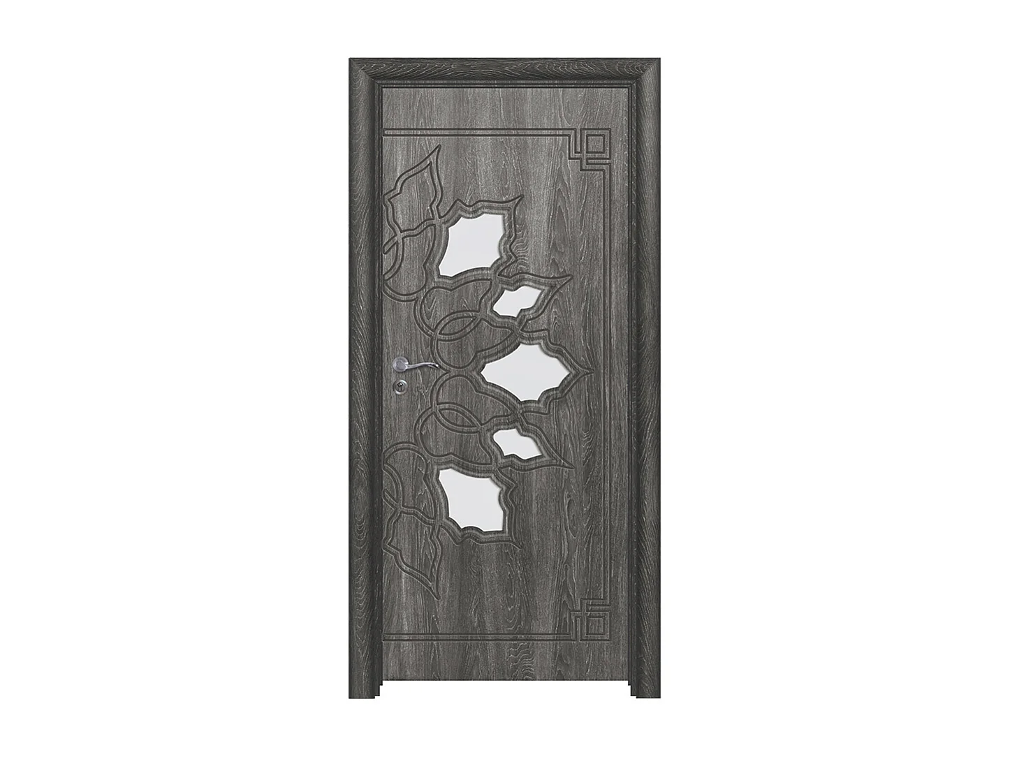 Porta da interno con vetro grigio scuro 80x197 (telaio 10-14cm) PIE18