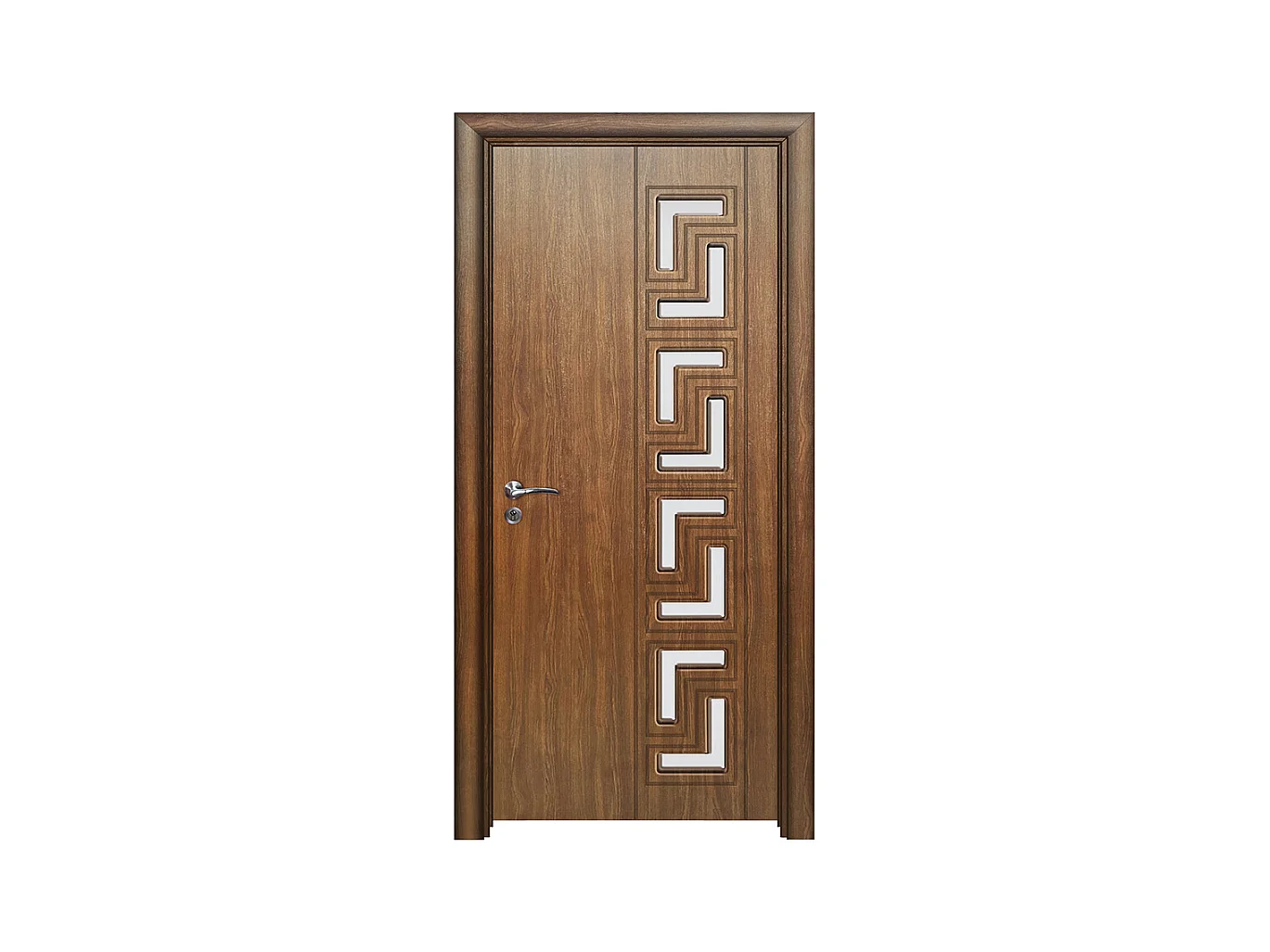 Porta da interno con vetro noce 80x206 (telaio 10-14cm) PIE26