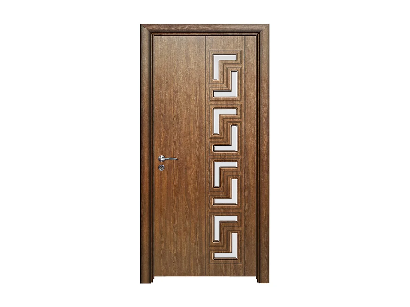 Porta da interno con vetro noce 80x206 (telaio 10-14cm) PIE26