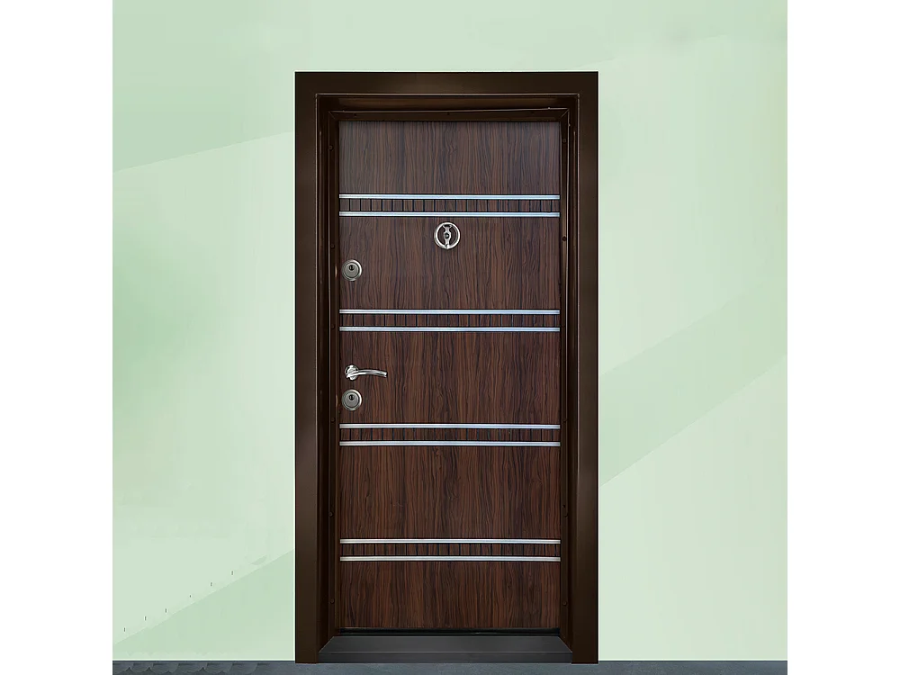 Porta blindata d’ingresso marrone PL50