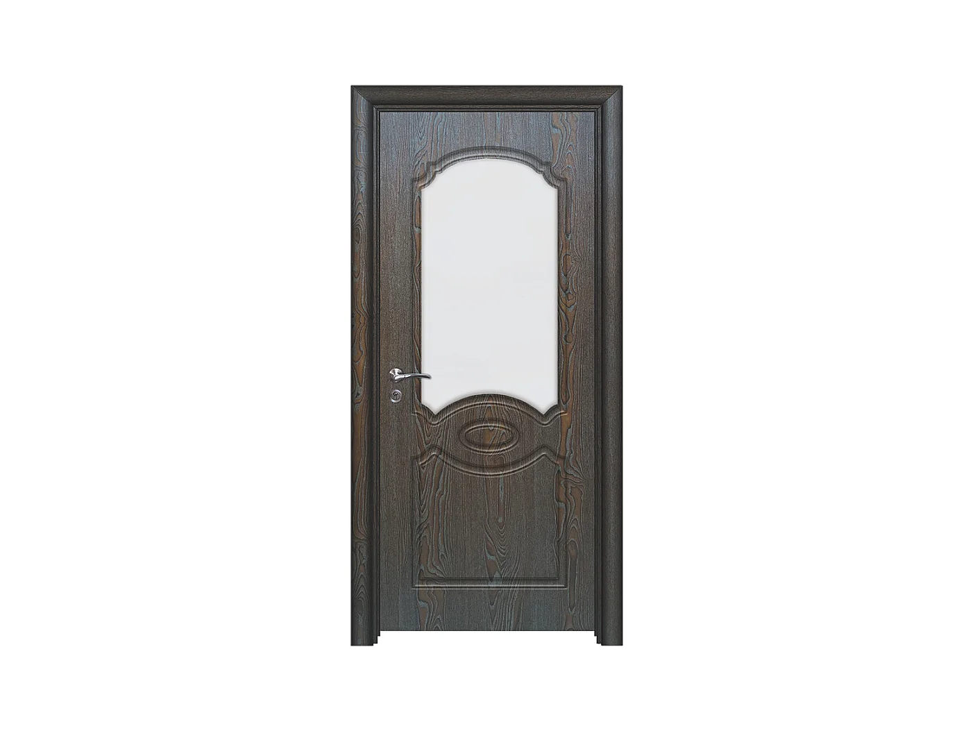 Porta da interno con vetro marrone 80x206 (telaio 10-14cm) PIE4