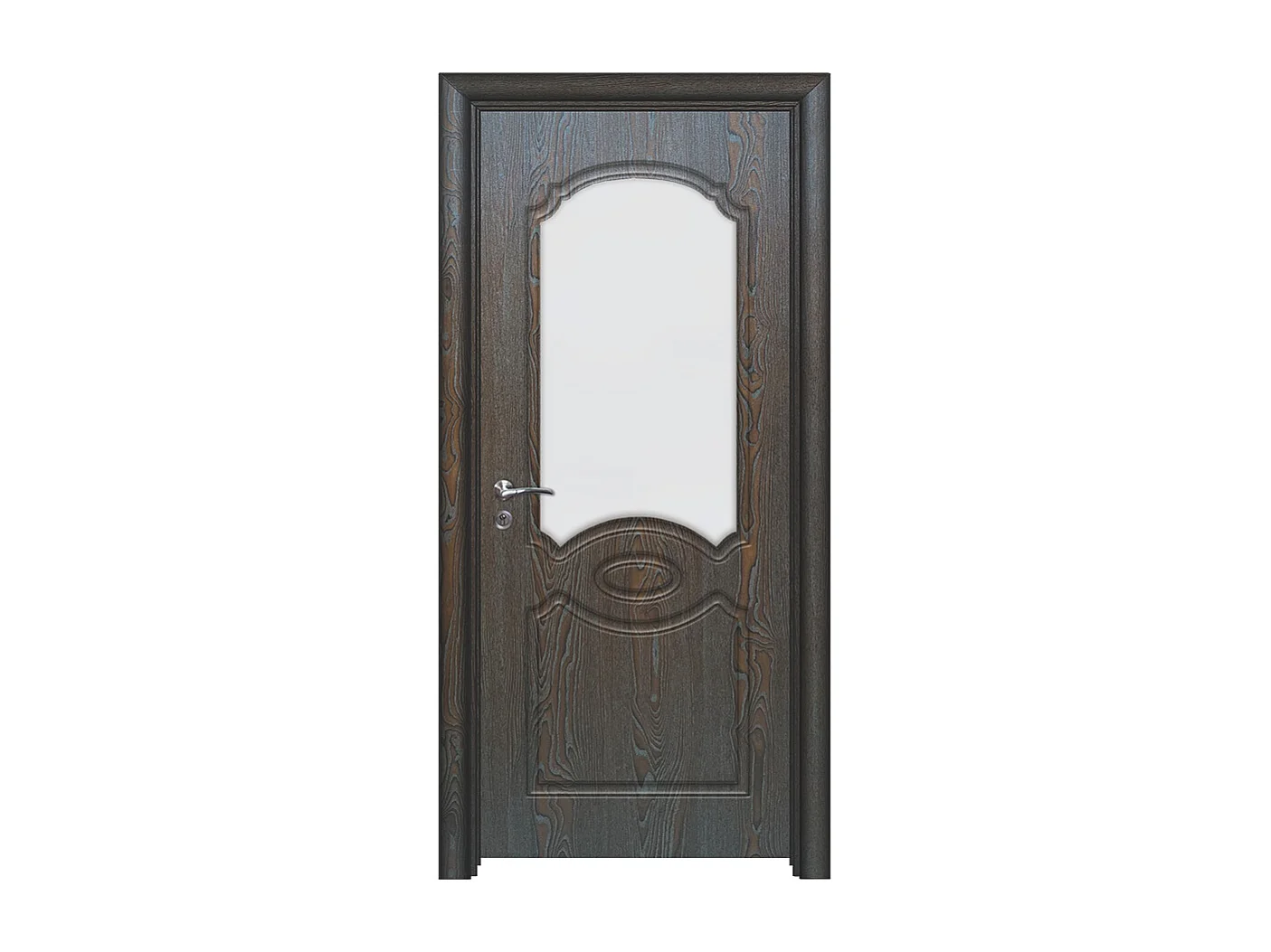 Porta da interno con vetro marrone 80x206 (telaio 10-14cm) PIE4