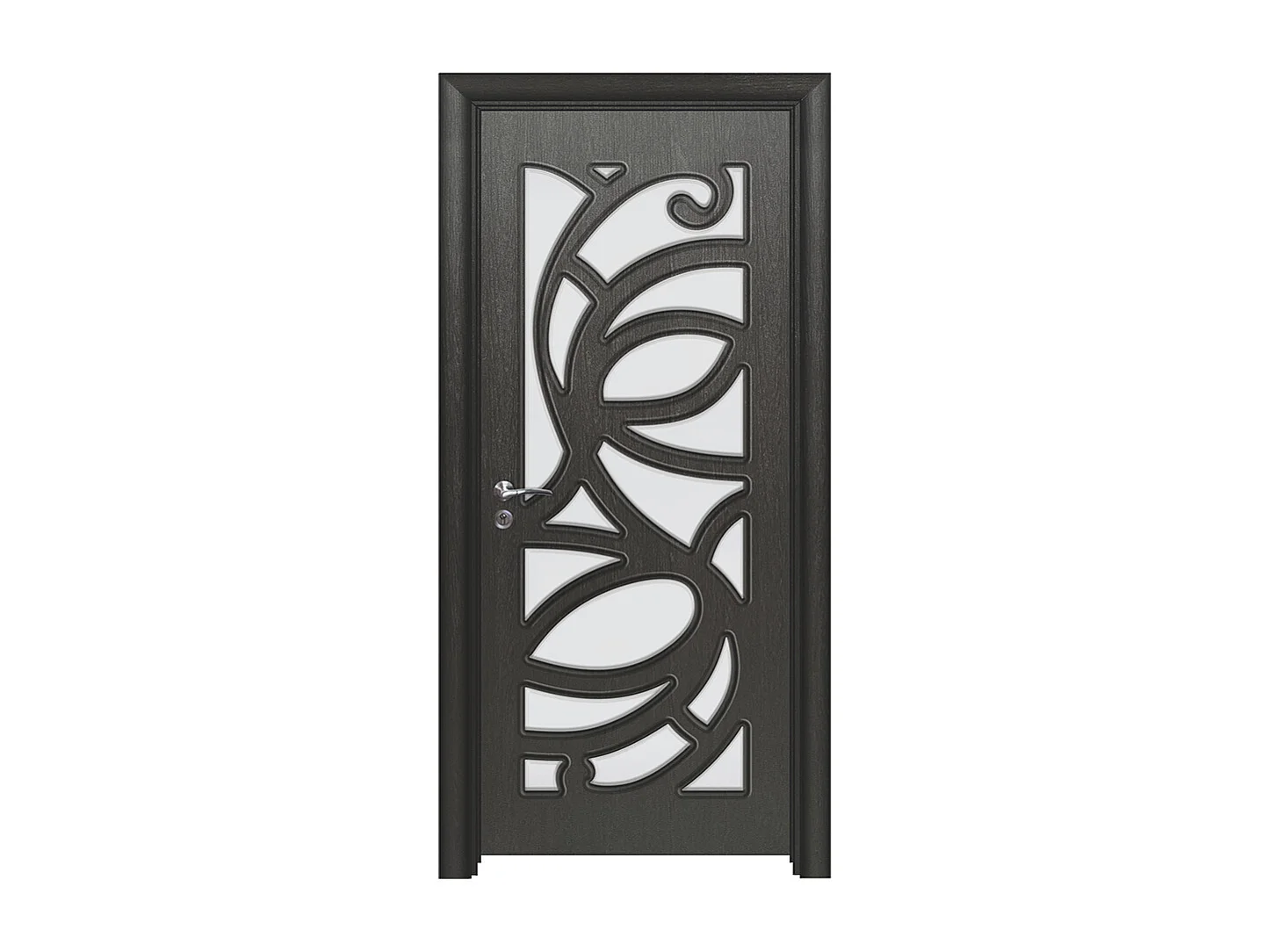 Porta da interno con vetro nera 80x197 (telaio 10-14cm) PIE10