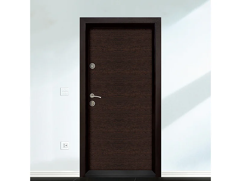 Porta blindata da ingresso interno design moderno apertura interna sinistra P16 88x200 wenge