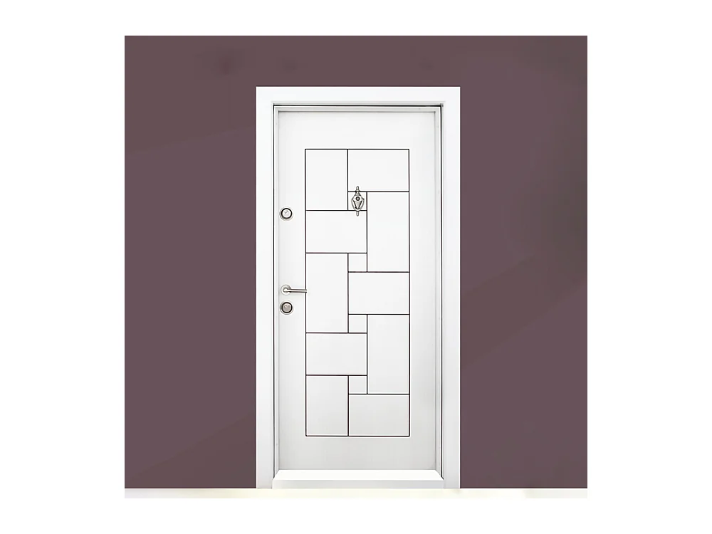 Porta blindata d'ingresso laminata con apertura interna destra PL2 92x200 bianco