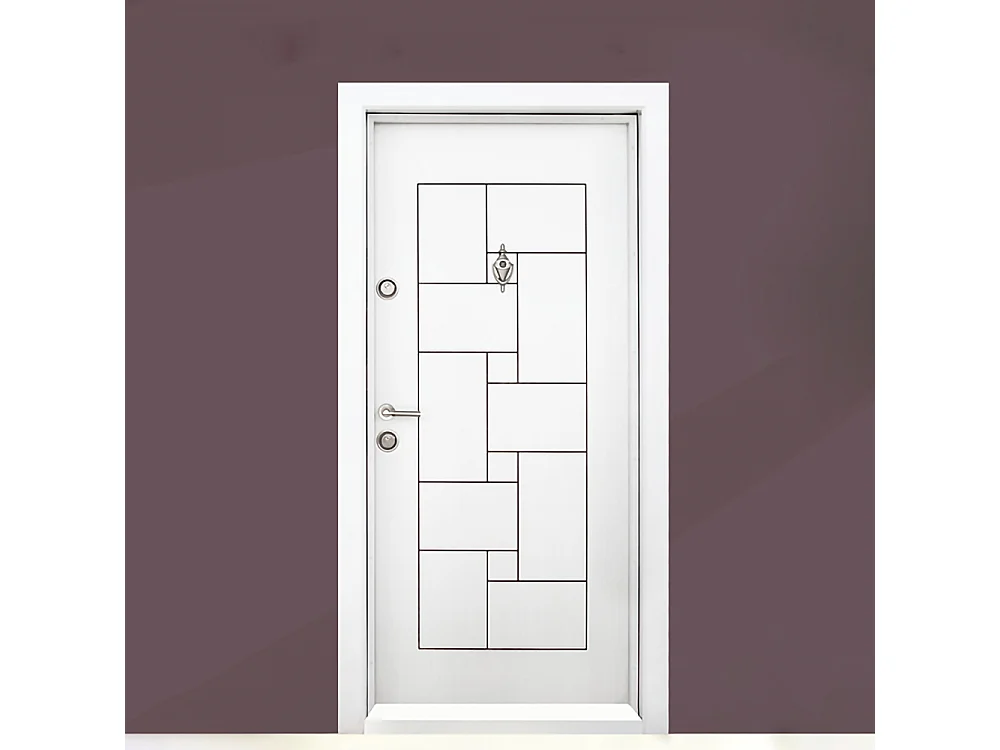 Porta blindata d'ingresso laminata con apertura interna destra PL2 92x200 bianco