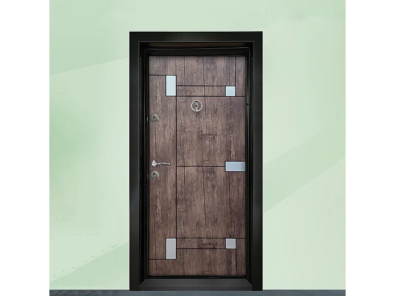 Porta blindata d’ingresso effetto legno PL51