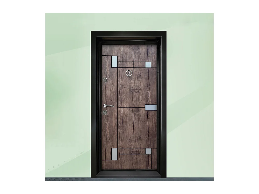 Porta blindata d’ingresso effetto legno PL51