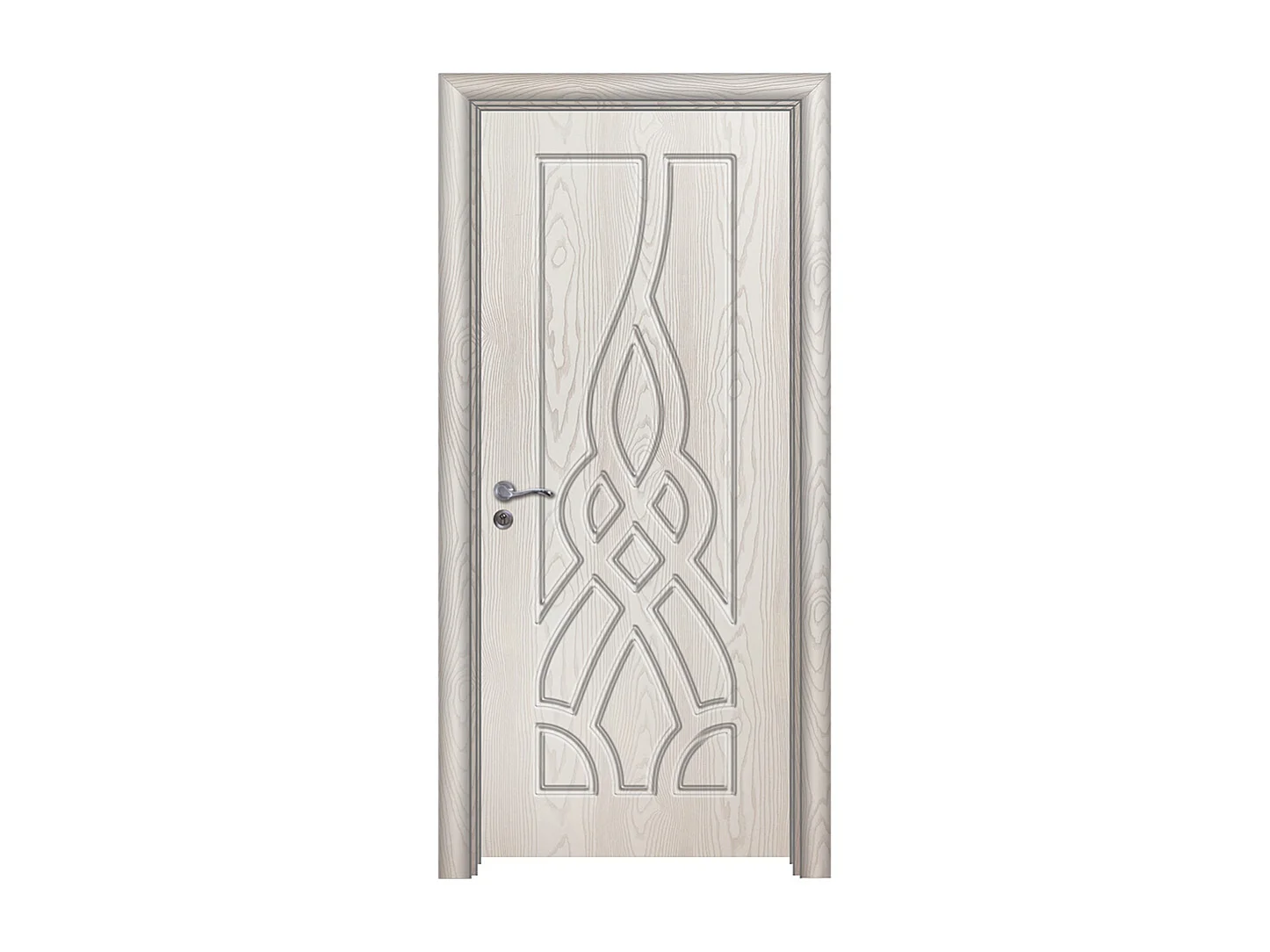 Porta da interno battente bianca effetto legno 80x206 (telaio 10-14cm) PIE13