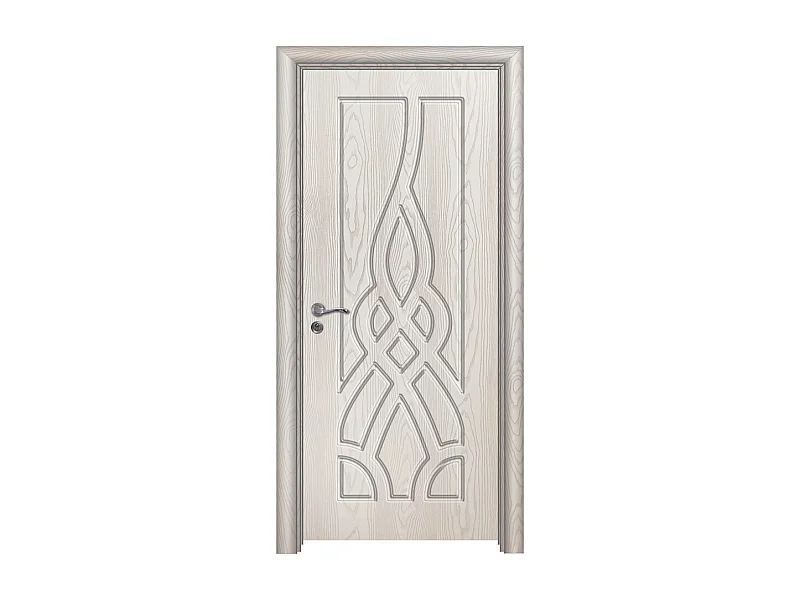 Porta da interno battente bianca effetto legno 80x206 (telaio 10-14cm) PIE13