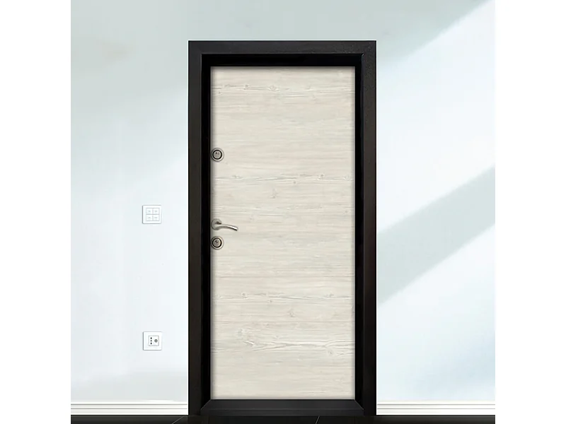 Porta blindata per interno design moderno doppia chiusura apertura interna destra P15 88x200 rovere chiaro