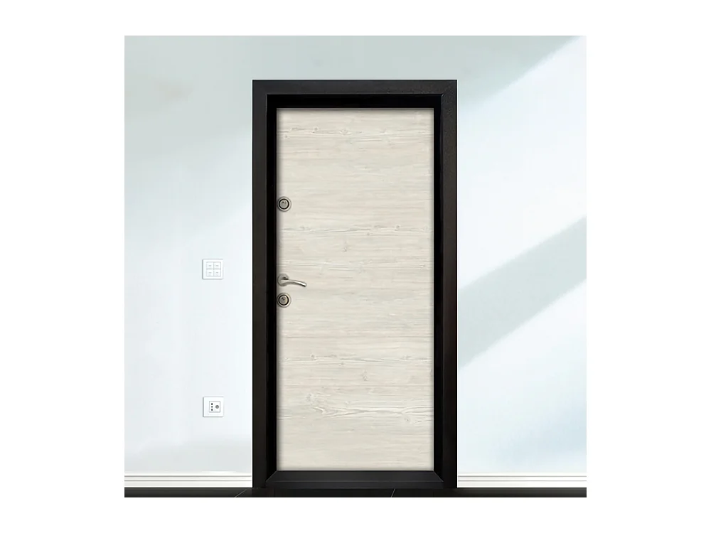 Porta blindata per interno design moderno doppia chiusura apertura interna destra P15 88x200 rovere chiaro