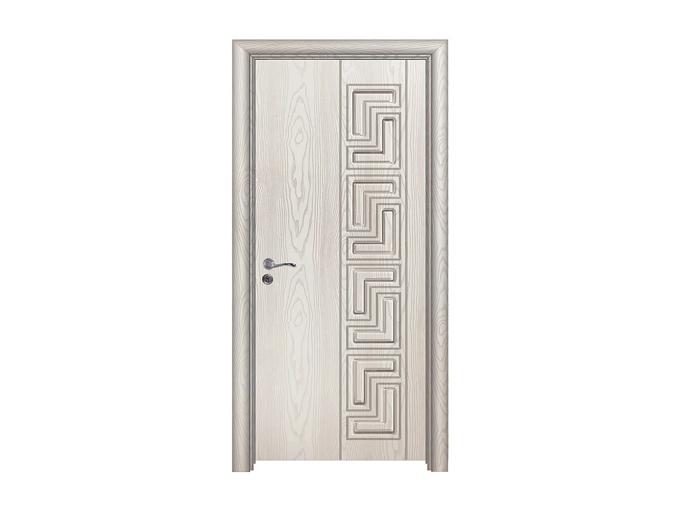 Porta da interno battente bianco effetto legno 80x206 (telaio 10-14cm) PIE27