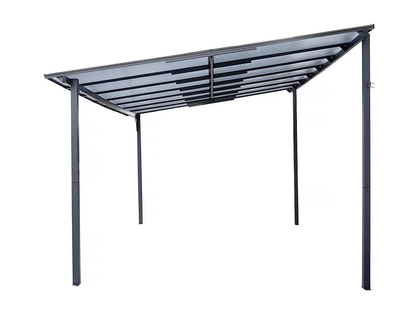 Pérgola adosada "Marvin" - 4 x 3 m - 423 x 298 x 243 cm - Gris oscuro