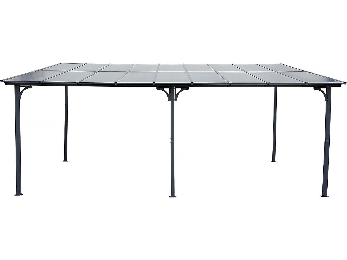 Modern Mörkgrå Aluminium och Metall Pergola "Marvin" 5,5 x 3m - UV-resistent - Vattentät