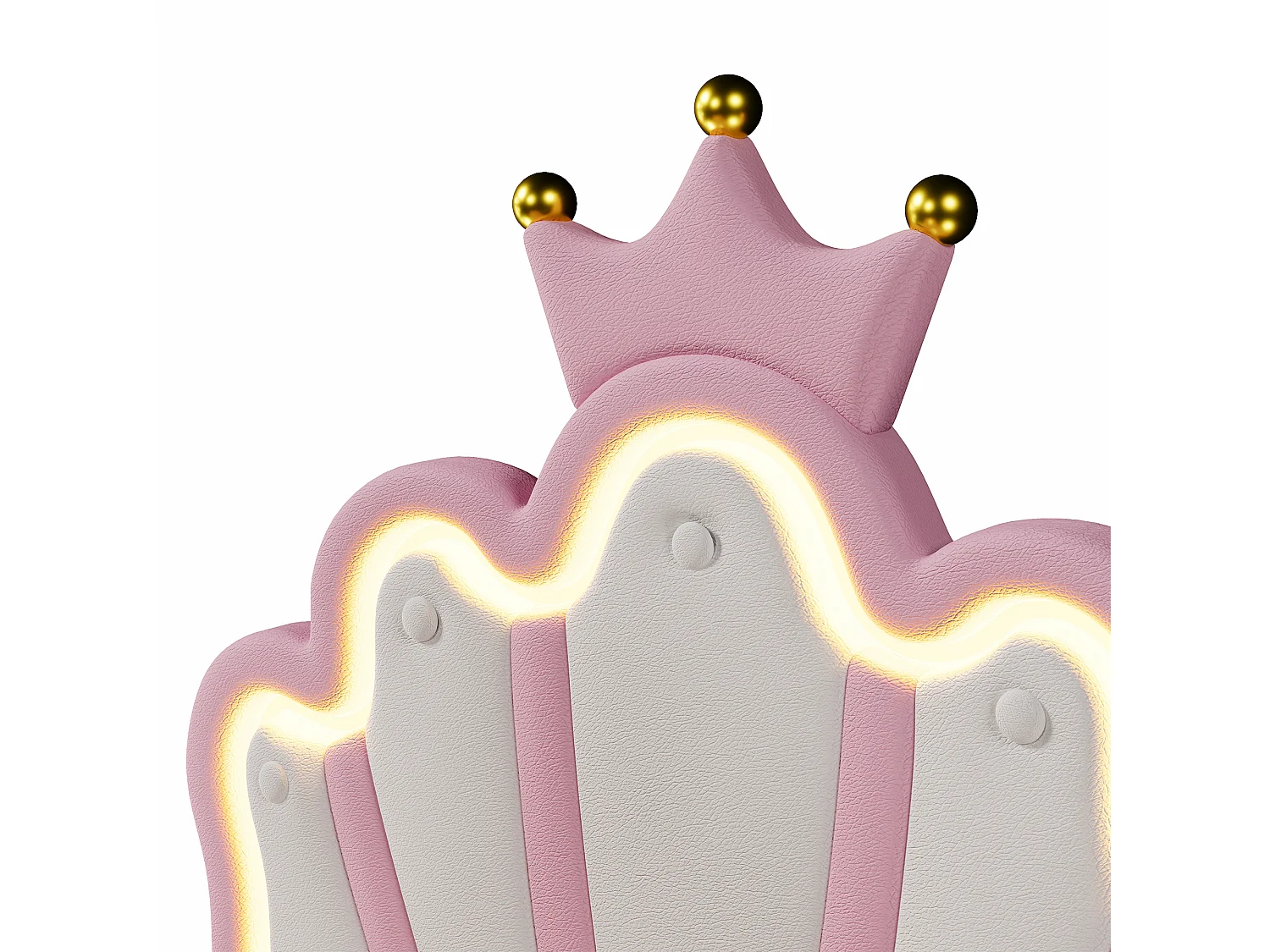 Lit enfant 90x200 cm Lit enfant - PU rose - éclairage LED - Lit ado avec 2 tiroirs et tête de lit réglable