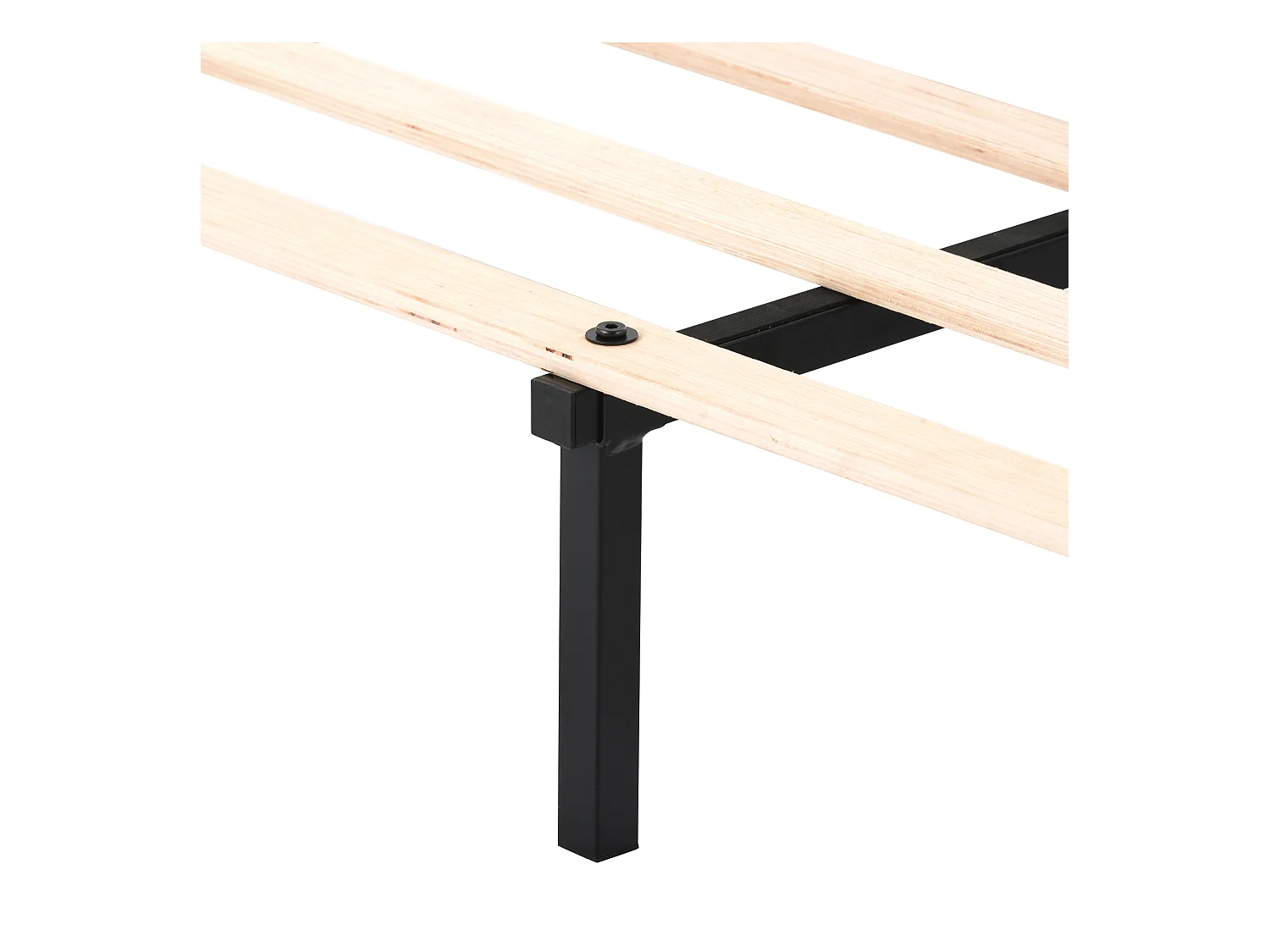 Lit adulte 140x200 cm - Lit double avec sommier à lattes en bois - lin gris - sans matelas