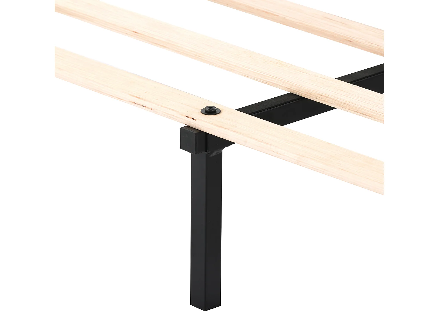 Lit adulte 140x200 cm - Lit double avec sommier à lattes en bois - lin gris - sans matelas