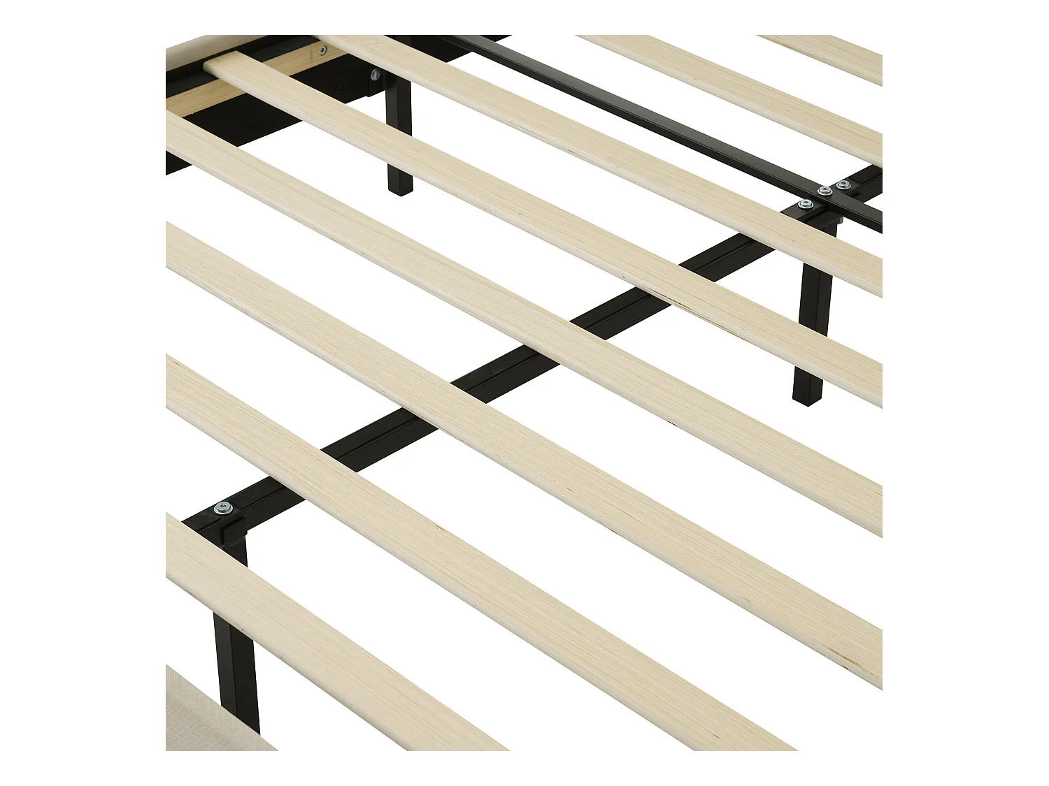 Lit enfant 90x190 cm  - Lit avec éclairage LED - tête de lit réglable - lin beige